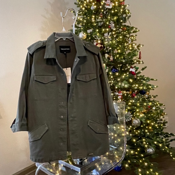 NWT Who What Wear Paris Green Utility Jacket Women's Large - Picture 2 of 16